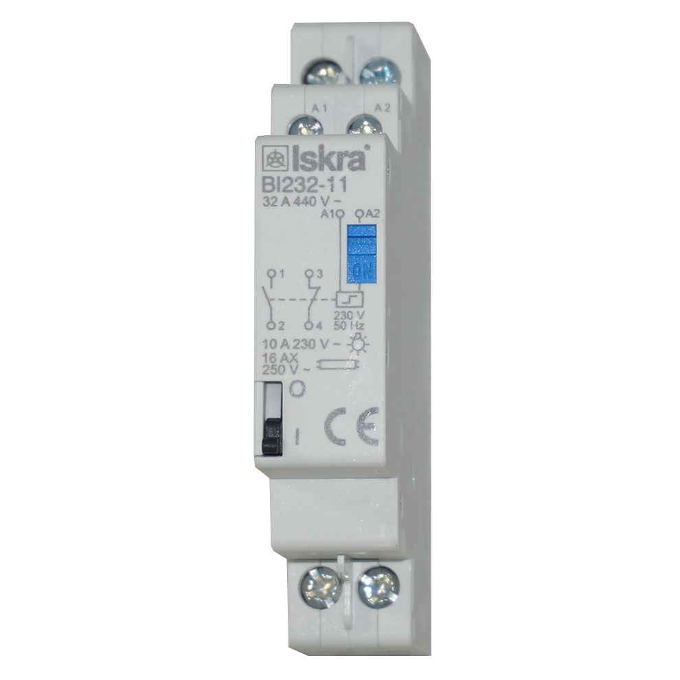 BI232-11-230VAC, Two Pole 1 x NO SPST, 1 x NC SPST, 230VAC @ 32 Amp (Resistive), 24VDC @ 32 Amp Bistable Switch/Latching Relay with Manual Control, with 230VAC Coil Voltage BI232-11-230VAC, Two Pole 1 x NO SPST, 1 x NC SPST, 230VAC @ 32 Amp (Resistive), 24VDC @ 32 Amp Bistable Switch/Latching Relay with Manual Control, with 230VAC Coil Voltage